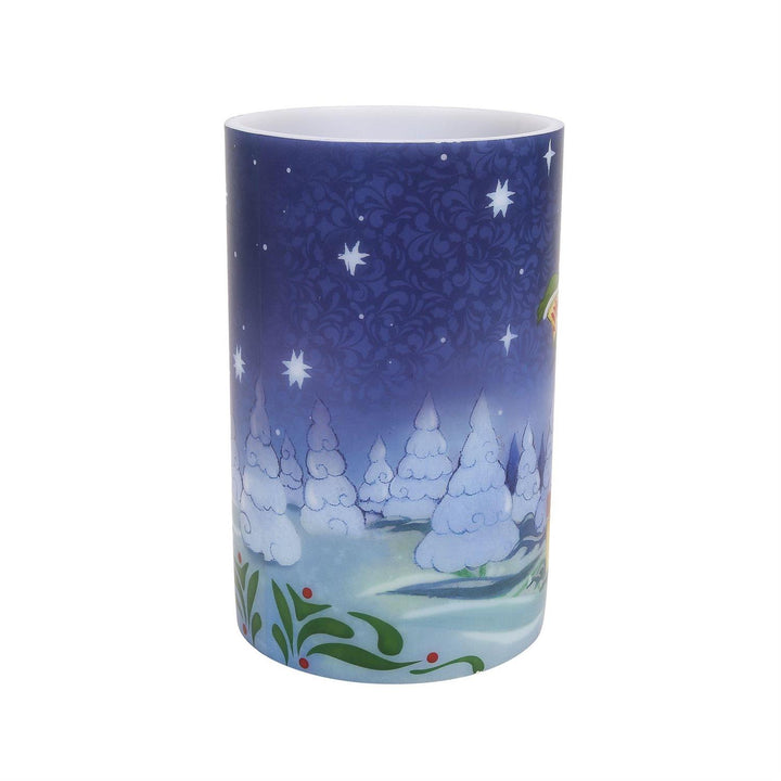 Jim Shore Heartwood Creek: Santa in Sleigh Candle Sleeve sparkle-castle
