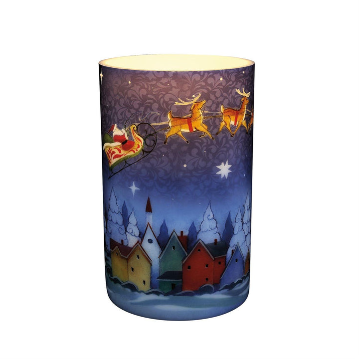 Jim Shore Heartwood Creek: Santa in Sleigh Candle Sleeve sparkle-castle