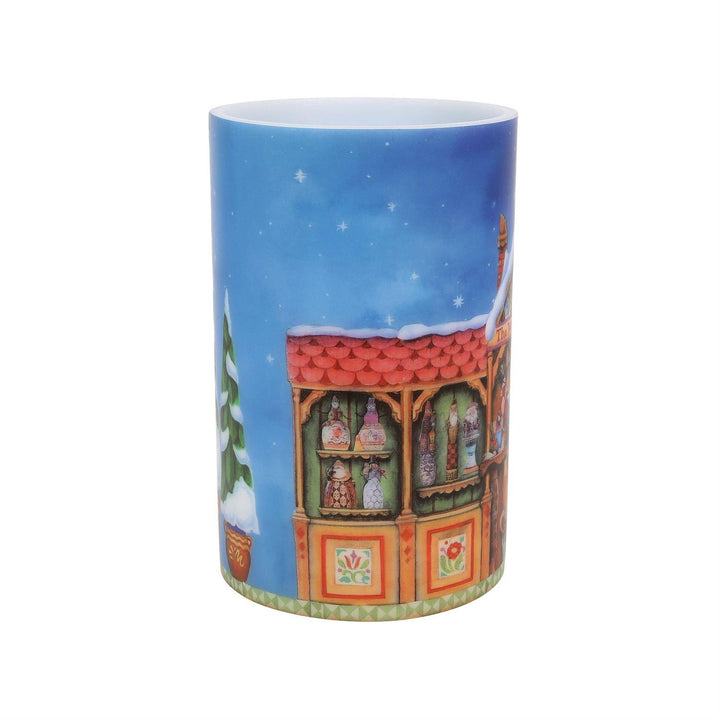 Jim Shore Heartwood Creek: Santa's Toy Shop Candle Sleeve sparkle-castle