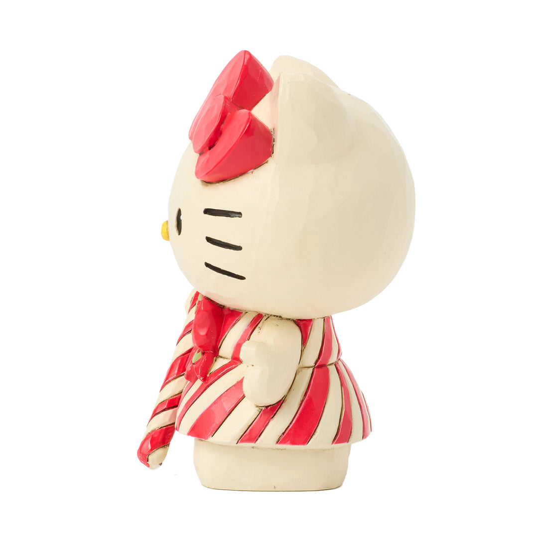 Jim Shore Sanrio: Hello Kitty Candy Cane Miniature Figurine sparkle-castle