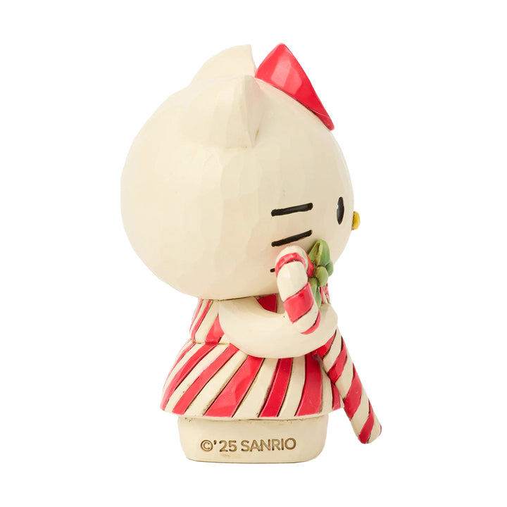 Jim Shore Sanrio: Hello Kitty Candy Cane Miniature Figurine sparkle-castle