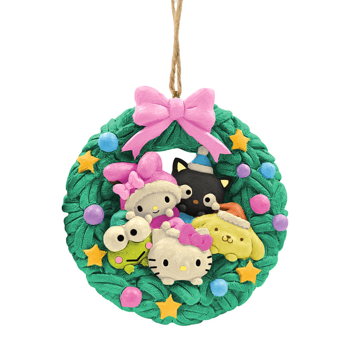 Jim Shore Sanrio: Hello Kitty & Friends In Wreath Hanging Ornament sparkle-castle