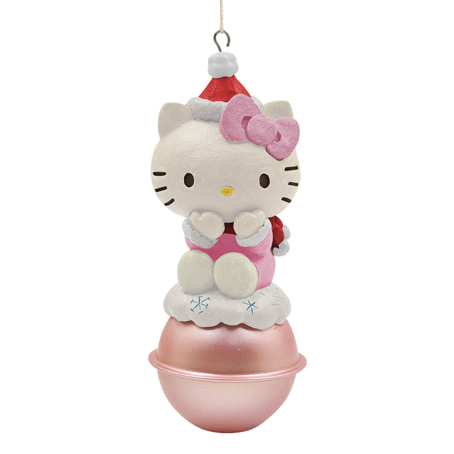 Jim Shore Sanrio: Hello Kitty On Jingle Bell Hanging Ornament sparkle-castle