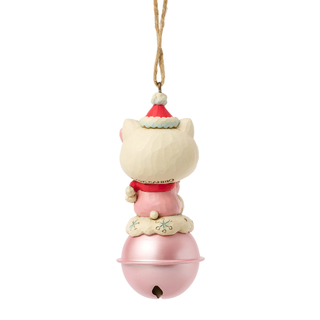 Jim Shore Sanrio: Hello Kitty On Jingle Bell Hanging Ornament sparkle-castle