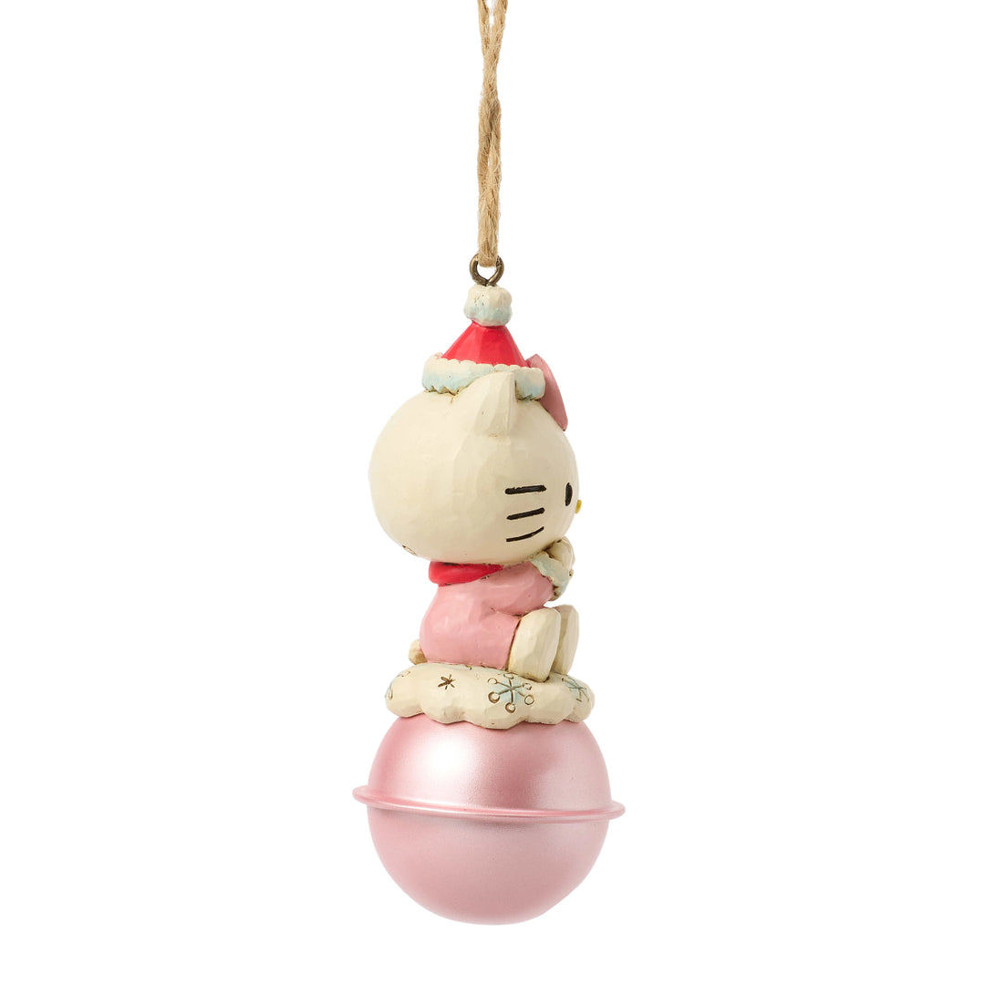 Jim Shore Sanrio: Hello Kitty On Jingle Bell Hanging Ornament sparkle-castle