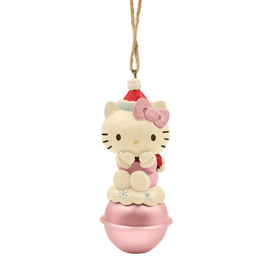 Jim Shore Sanrio: Hello Kitty On Jingle Bell Hanging Ornament sparkle-castle