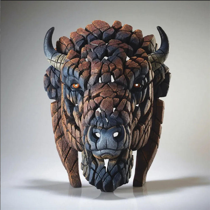 Edge Sculpture: North American Bison Bust sparkle-castle