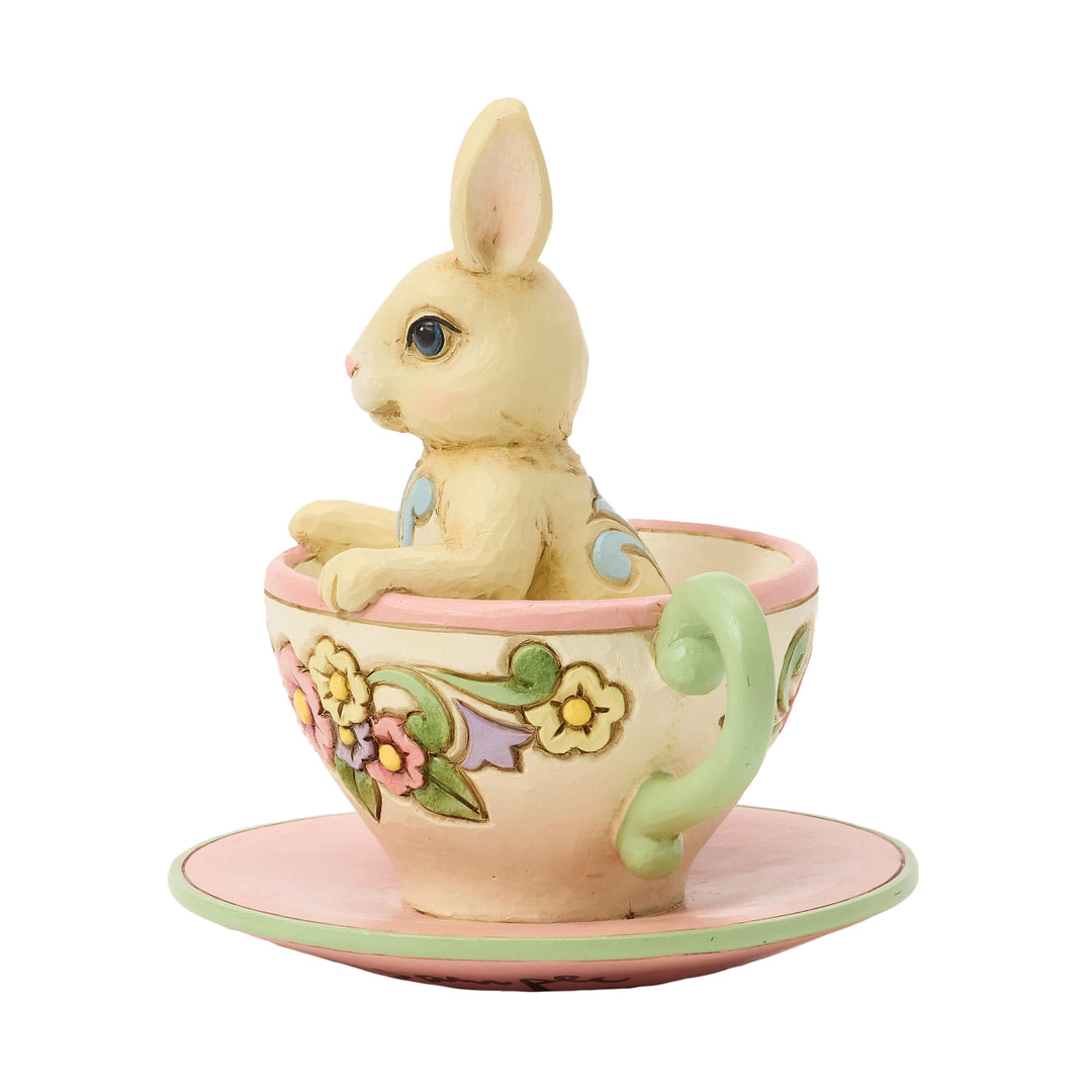 Jim Shore Heartwood Creek: Bunny In Teacup Miniature Figurine sparkle-castle