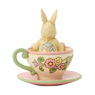 Jim Shore Heartwood Creek: Bunny In Teacup Miniature Figurine sparkle-castle