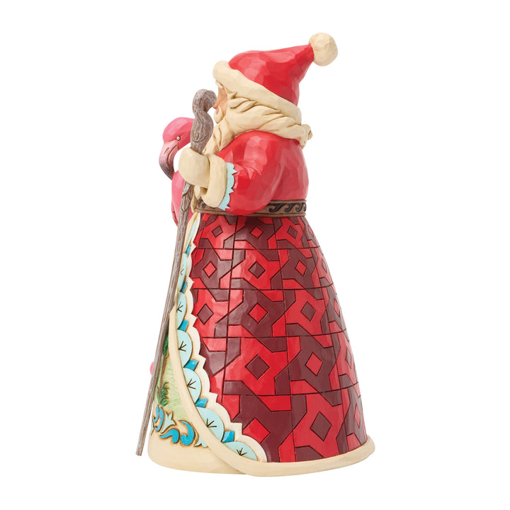 Jim Shore Heartwood Creek: Coastal Santa With Flamingo Figurine sparkle-castle