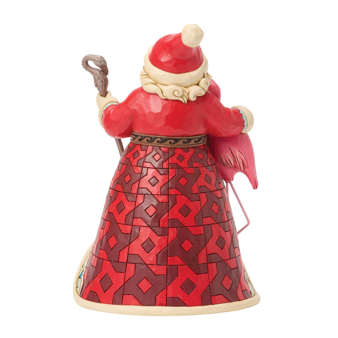 Jim Shore Heartwood Creek: Coastal Santa With Flamingo Figurine sparkle-castle