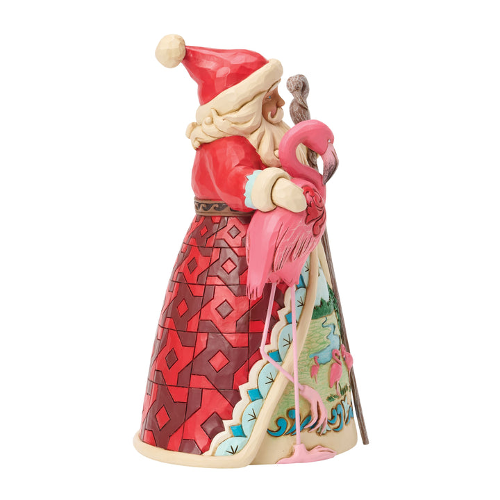 Jim Shore Heartwood Creek: Coastal Santa With Flamingo Figurine sparkle-castle