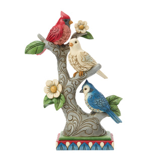 Jim Shore Heartwood Creek: Patriotic Birds On Tree Branches Figurine sparkle-castle
