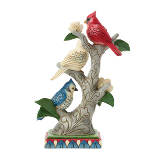 Jim Shore Heartwood Creek: Patriotic Birds On Tree Branches Figurine sparkle-castle