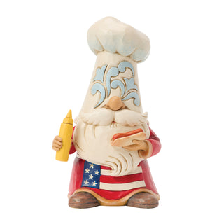 Jim Shore Heartwood Creek: Gnome With Hot Dog Figurine sparkle-castle