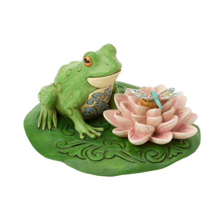 Jim Shore Heartwood Creek: Frog & Dragonfly On A Lilly Pad Figurine sparkle-castle