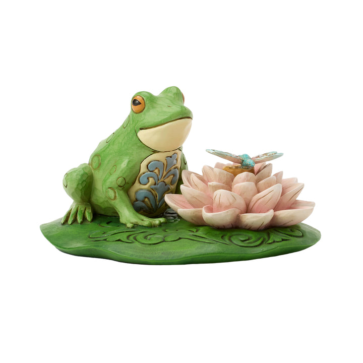 Jim Shore Heartwood Creek: Frog & Dragonfly On A Lilly Pad Figurine sparkle-castle