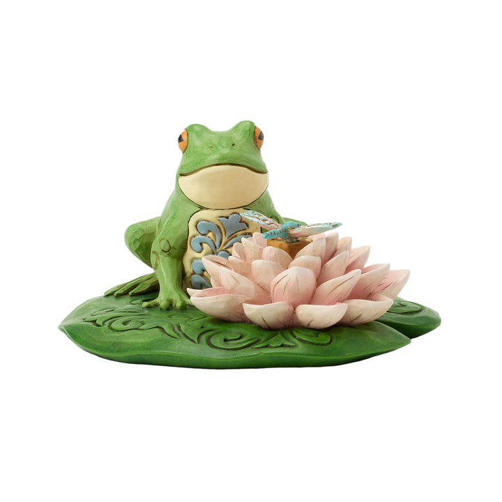 Jim Shore Heartwood Creek: Frog & Dragonfly On A Lilly Pad Figurine sparkle-castle
