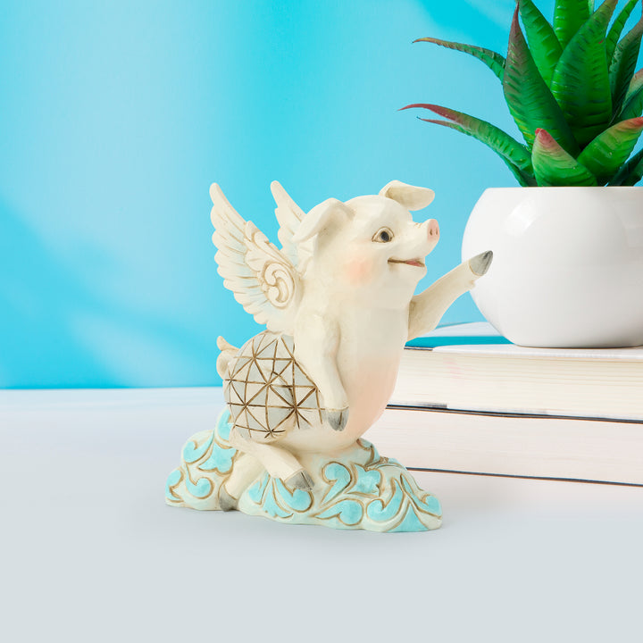 Jim Shore Heartwood Creek: Flying Pig Miniature Figurine sparkle-castle