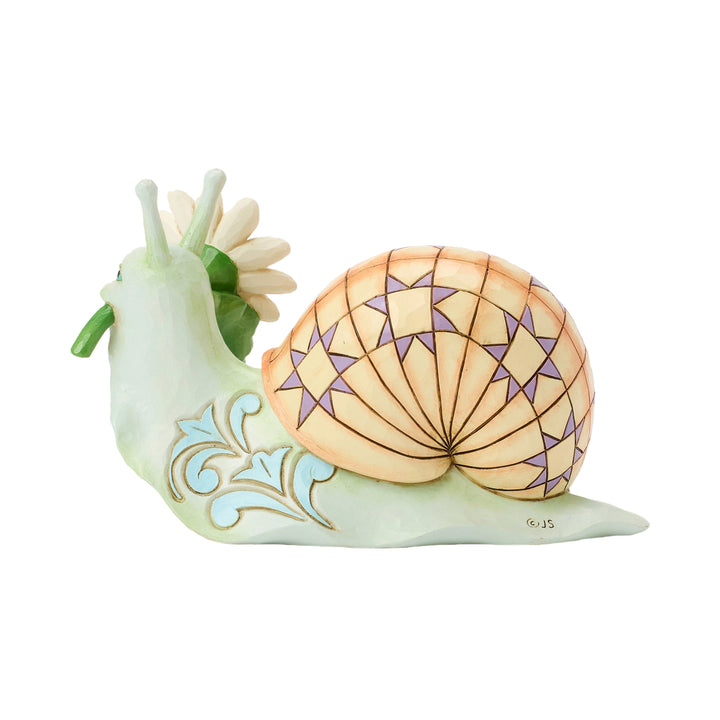 Jim Shore Heartwood Creek: Snail With Daisy Figurine sparkle-castle