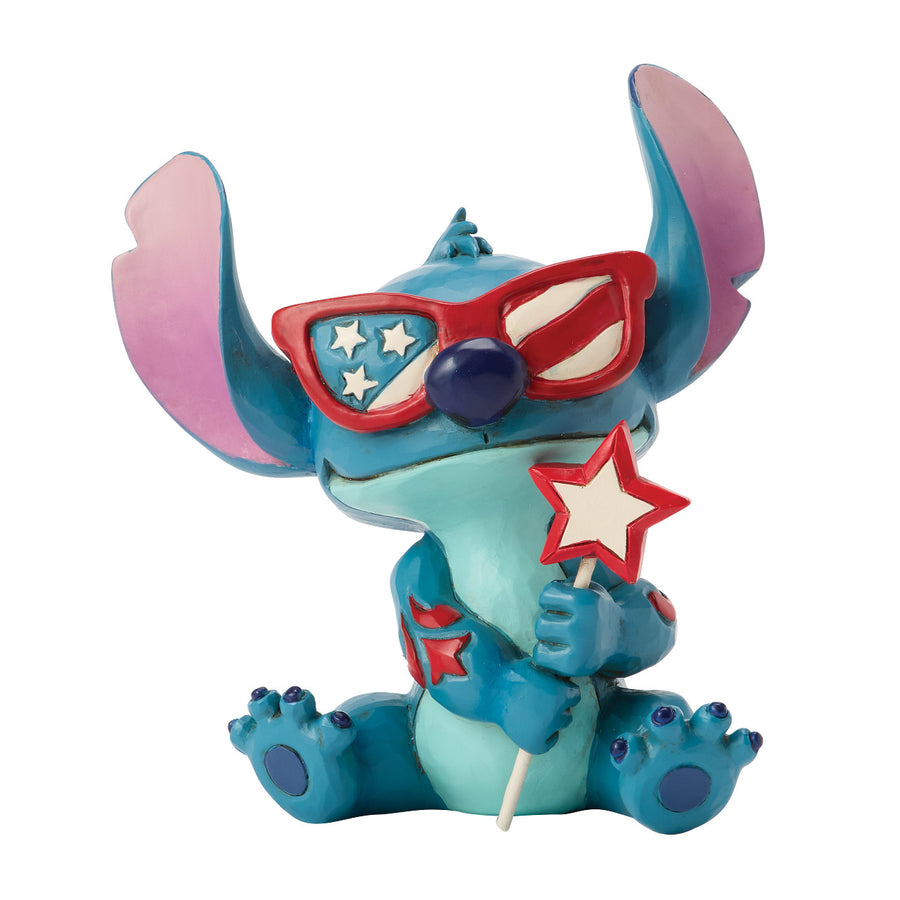 Jim Shore Disney Traditions: Patriotic Stitch Miniature Figurine sparkle-castle