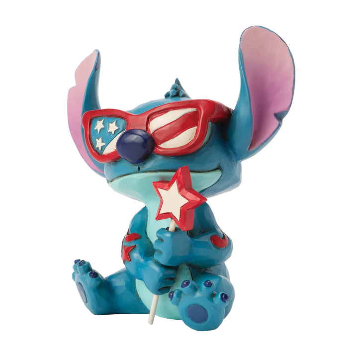 Jim Shore Disney Traditions: Patriotic Stitch Miniature Figurine sparkle-castle