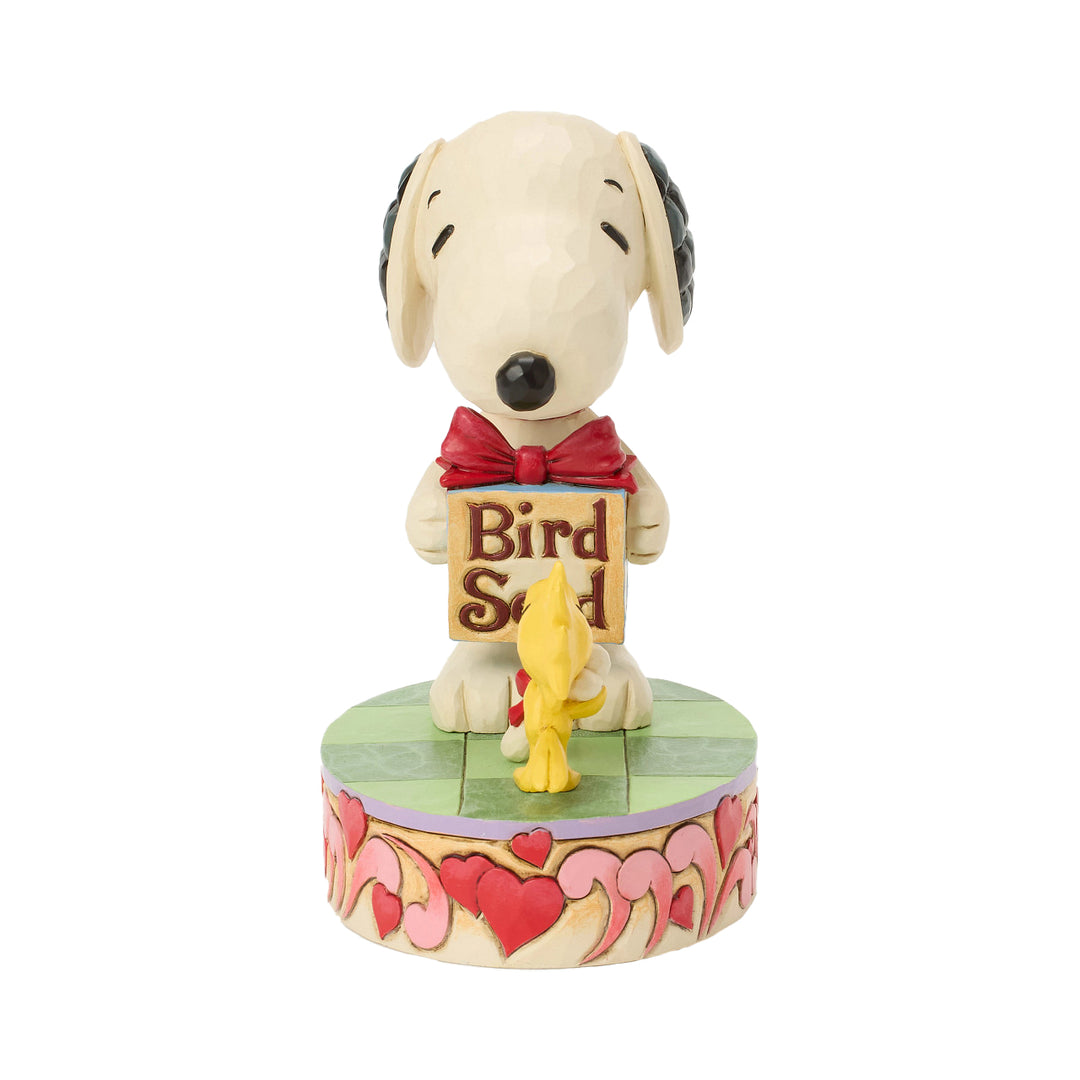 Jim Shore Peanuts: Snoopy & Woodstock Exchanging Gifts Figurine sparkle-castle