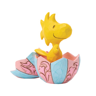 Jim Shore Peanuts: Woodstock Popping Out Of Easter Egg Miniature Figurine sparkle-castle