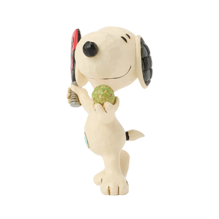 Jim Shore Peanuts: Snoopy Playing Pickleball Miniature Figurine sparkle-castle