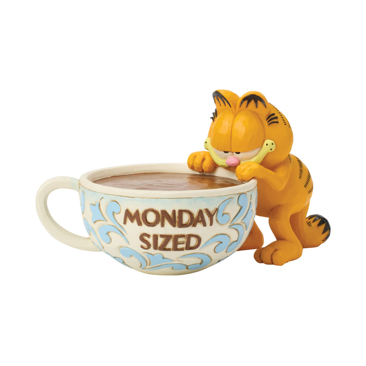 Jim Shore Garfield: Garfield with Oversized Coffee Mug Figurine sparkle-castle