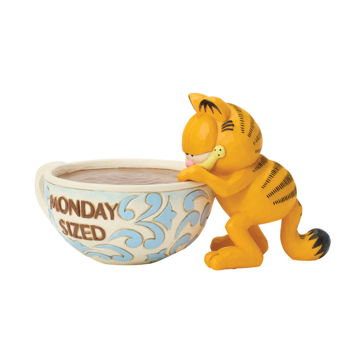 Jim Shore Garfield: Garfield with Oversized Coffee Mug Figurine sparkle-castle