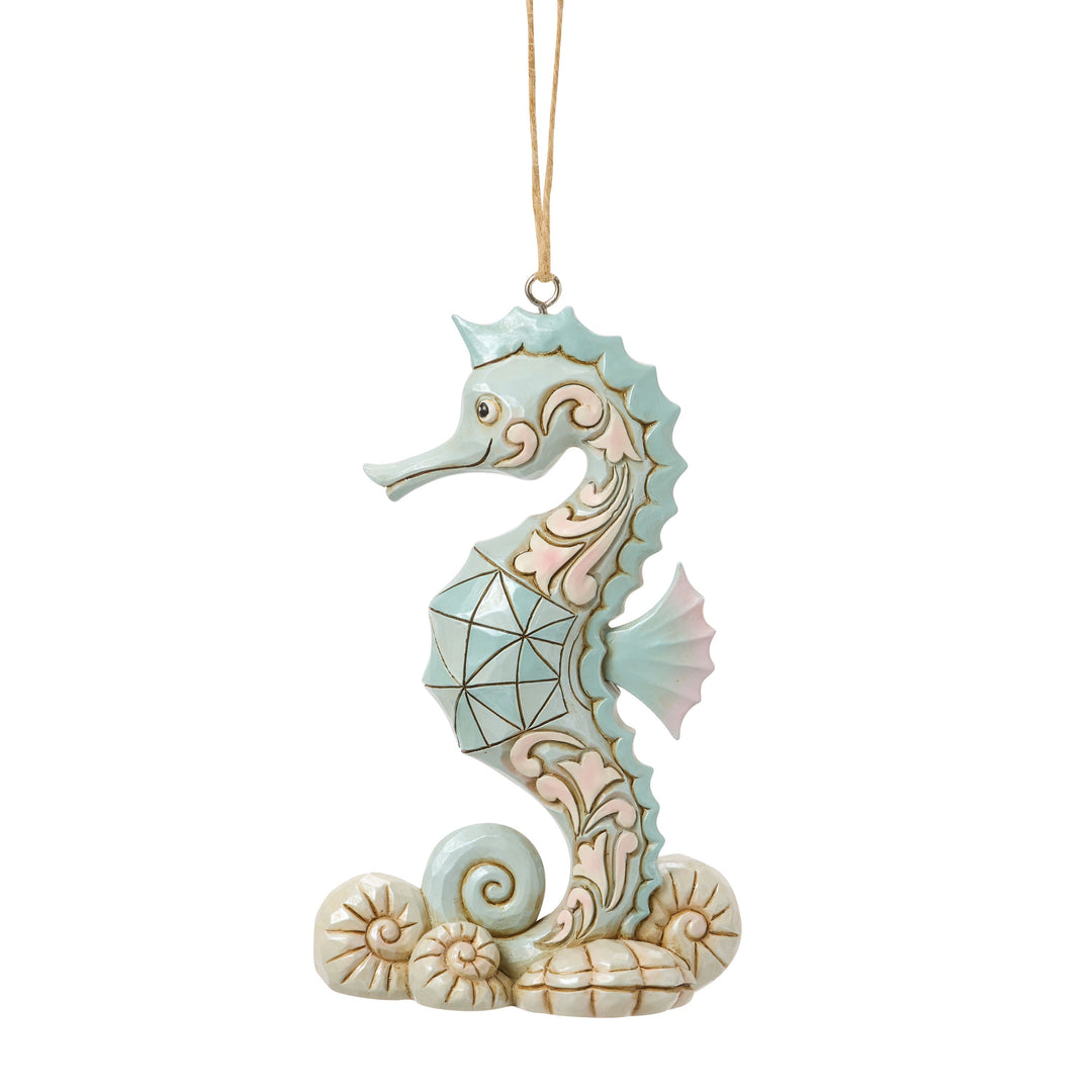 Jim Shore Heartwood Creek: Sea Horse Hanging Ornament sparkle-castle