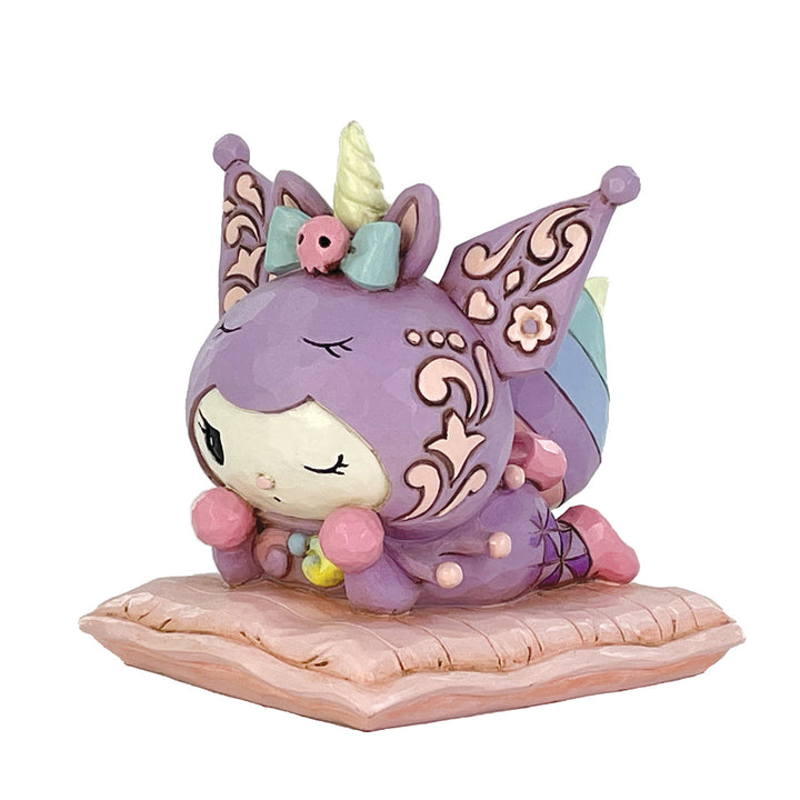 Jim Shore Sanrio: Kuromi Wearing Unicorn Pajamas Figurine sparkle-castle
