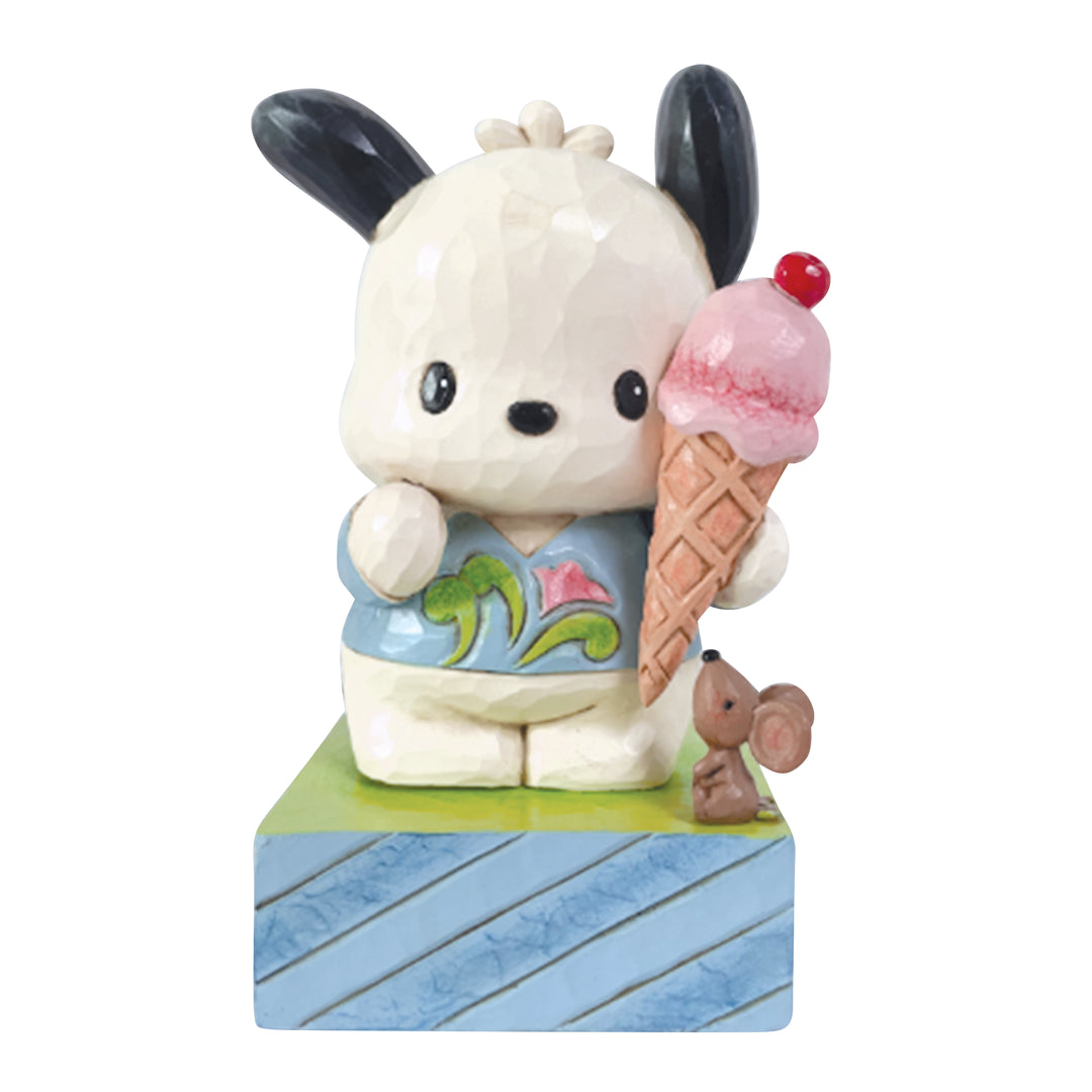 Jim Shore Sanrio: Pochacco With Ice Cream Cone Figurine sparkle-castle