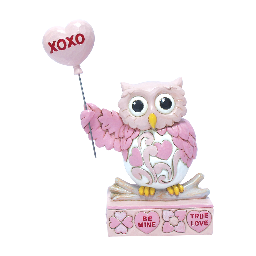 Jim Shore Sweethearts: Owl With Heart Balloon Figurine sparkle-castle