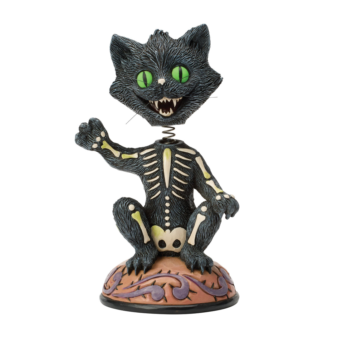 Jim Shore Heartwood Creek: Bobble Head Black Cat Figurine sparkle-castle