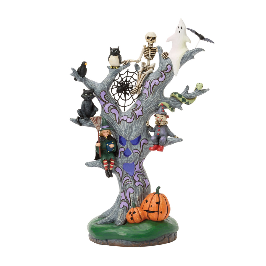 Jim Shore Heartwood Creek: Scary LED Tree Figurine sparkle-castle