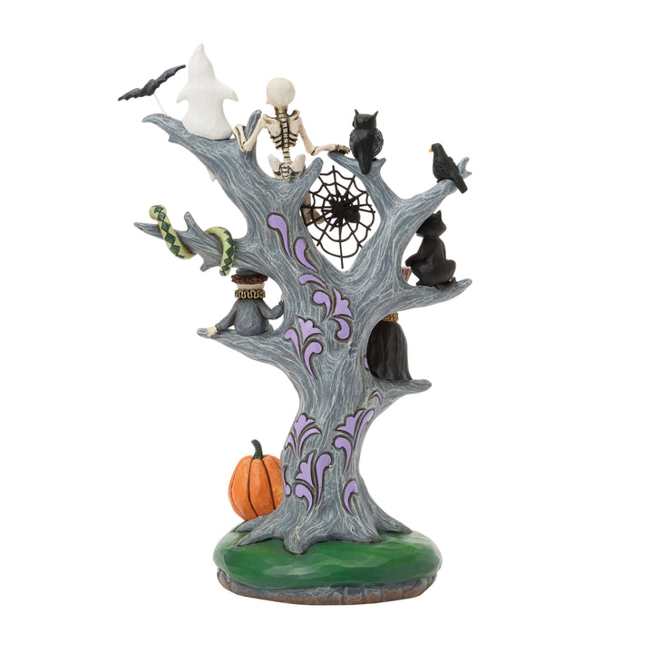 Jim Shore Heartwood Creek: Scary LED Tree Figurine sparkle-castle