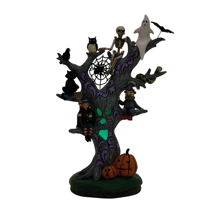 Jim Shore Heartwood Creek: Scary LED Tree Figurine sparkle-castle