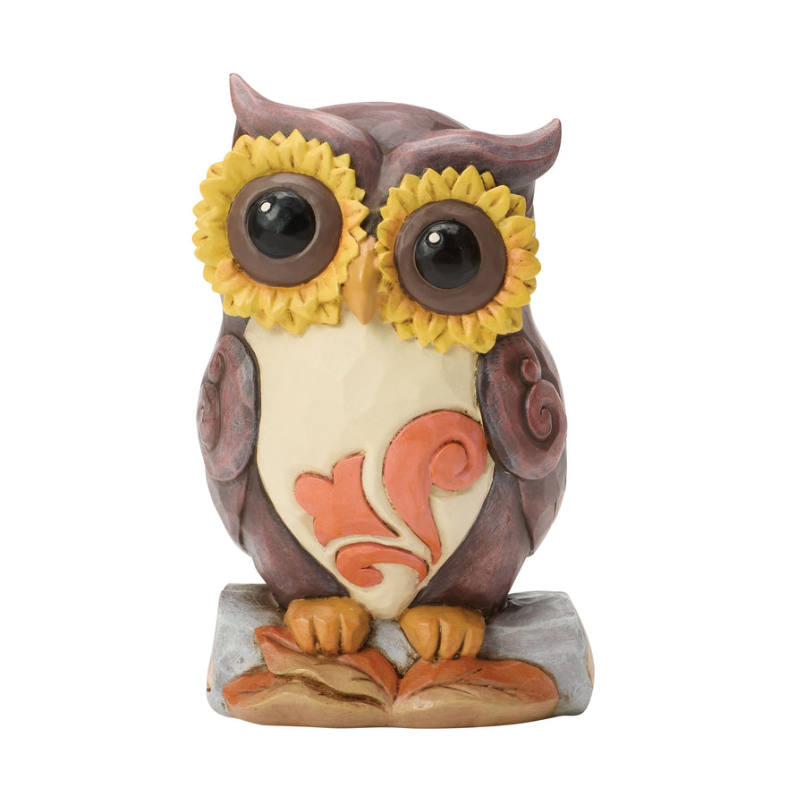 Jim Shore Heartwood Creek: Owl On Log Miniature Figurine sparkle-castle