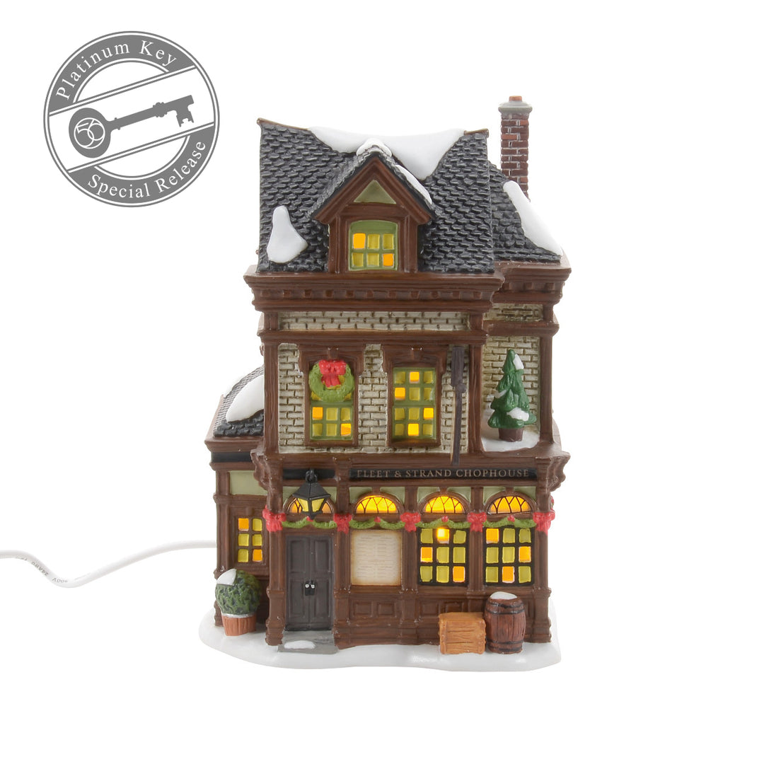 Department 56 Dickens Snow Village: Fleet & Strand Chophouse - FIRST EDITION