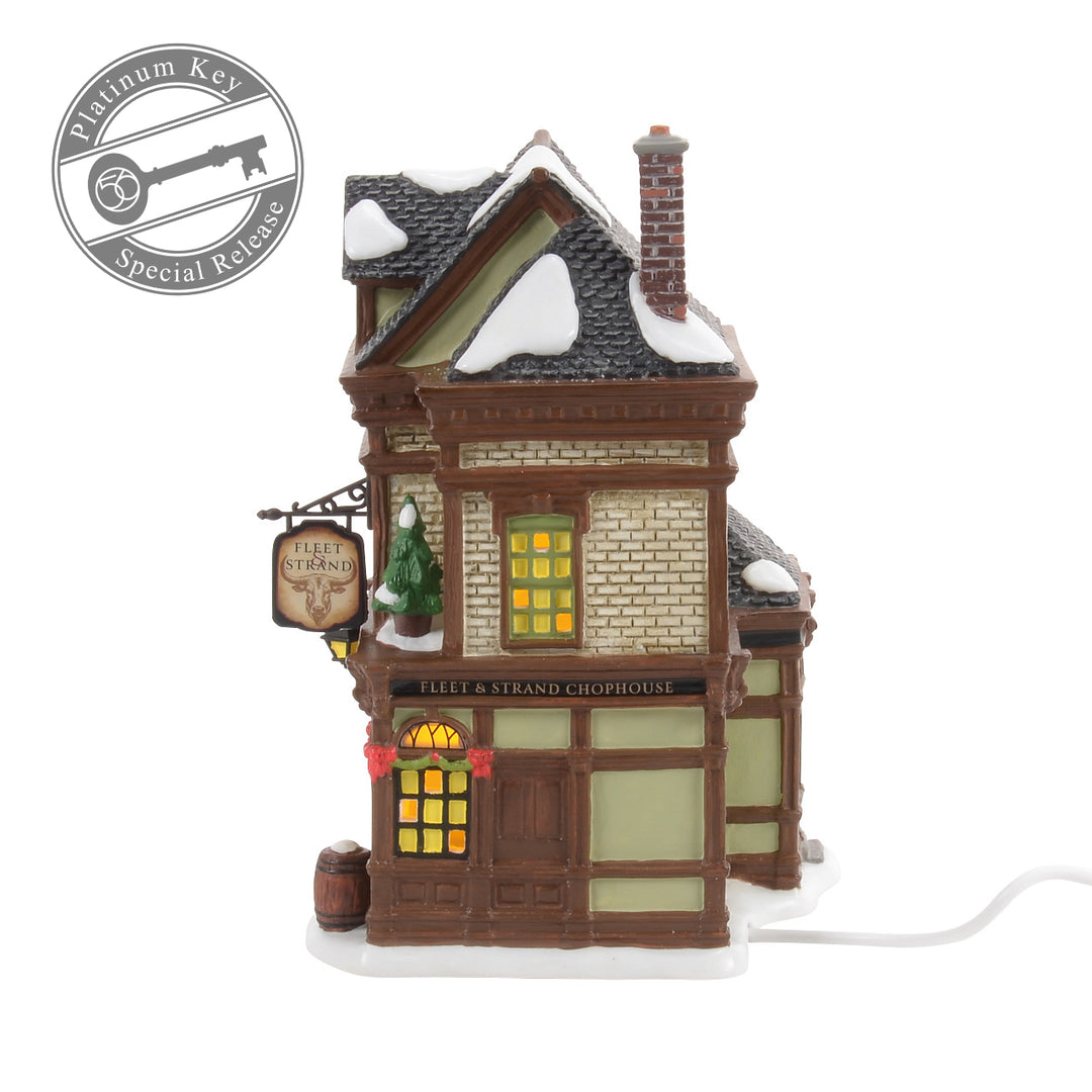 Department 56 Dickens Snow Village: Fleet & Strand Chophouse - FIRST EDITION