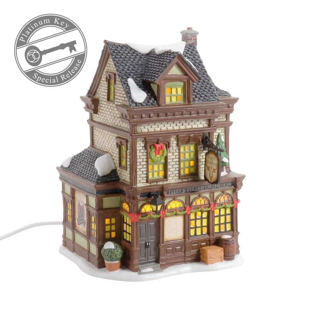Department 56 Dickens Snow Village: Fleet & Strand Chophouse - FIRST EDITION