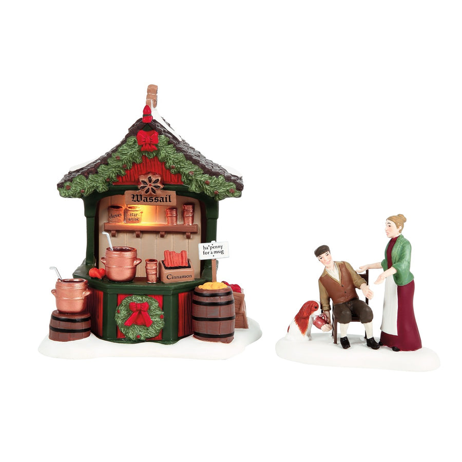 Department 56 Dickens Snow Village: Wassail Booth, Set of 2 sparkle-castle