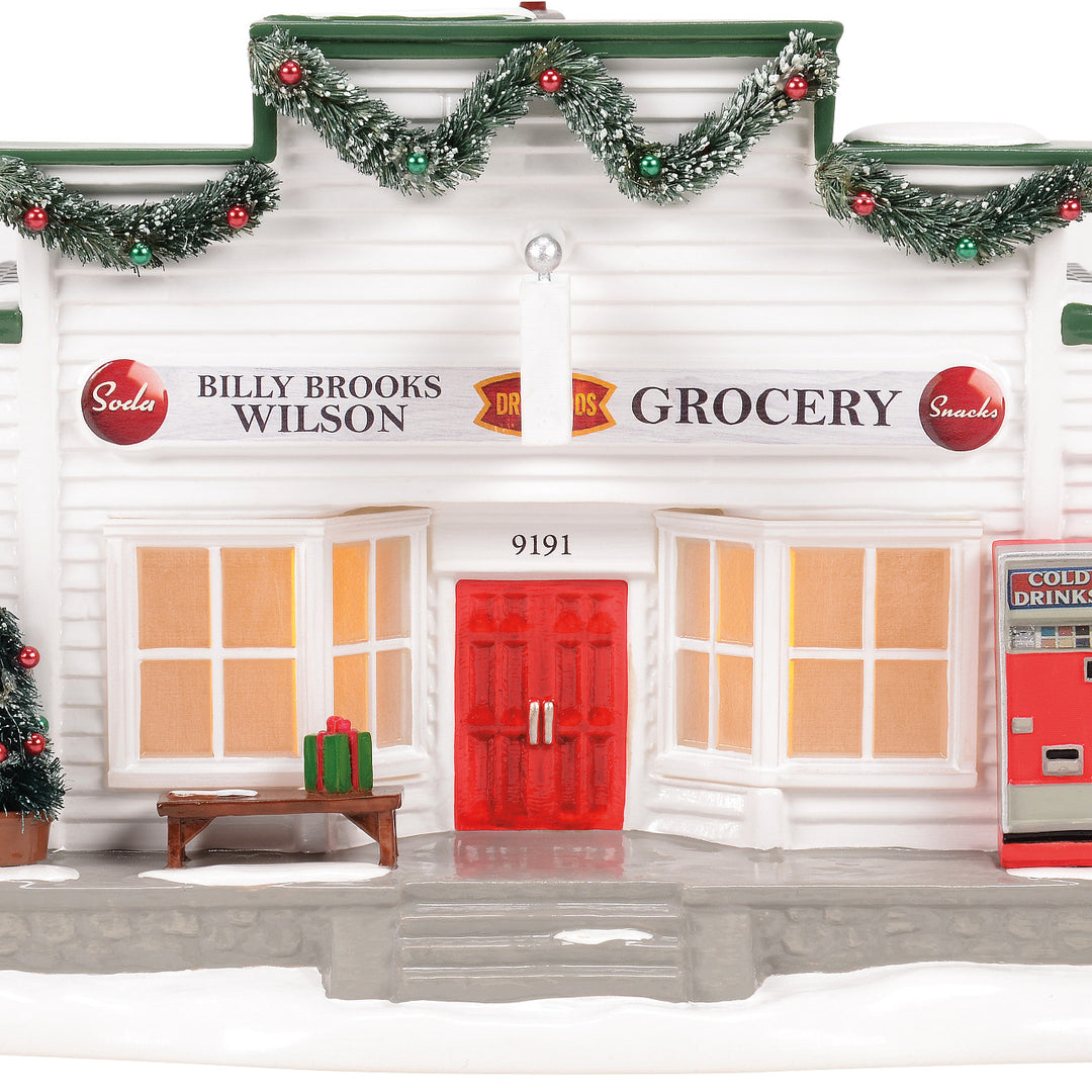 Department 56 Original Snow Village: Billy Brooks Grocer sparkle-castle
