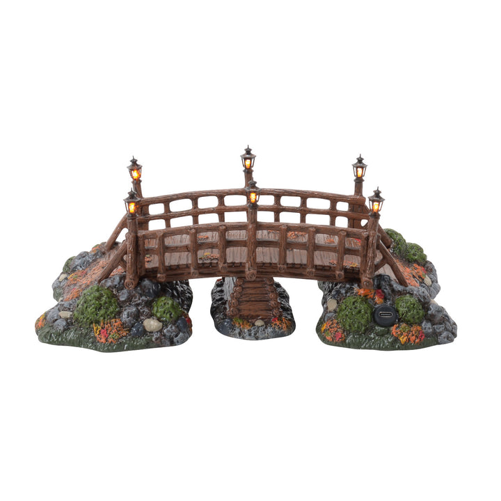 Department 56 Snow Village Halloween Accessory: Sleepy Hollow Bridge sparkle-castle