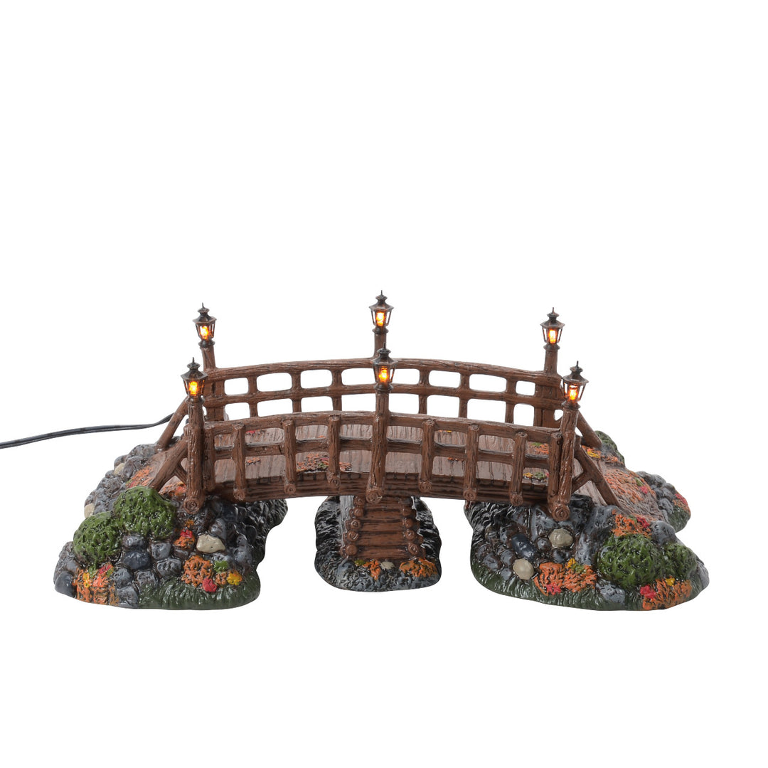 Department 56 Snow Village Halloween Accessory: Sleepy Hollow Bridge sparkle-castle