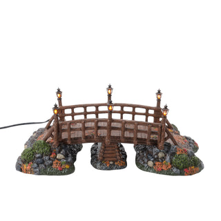 Department 56 Snow Village Halloween Accessory: Sleepy Hollow Bridge sparkle-castle