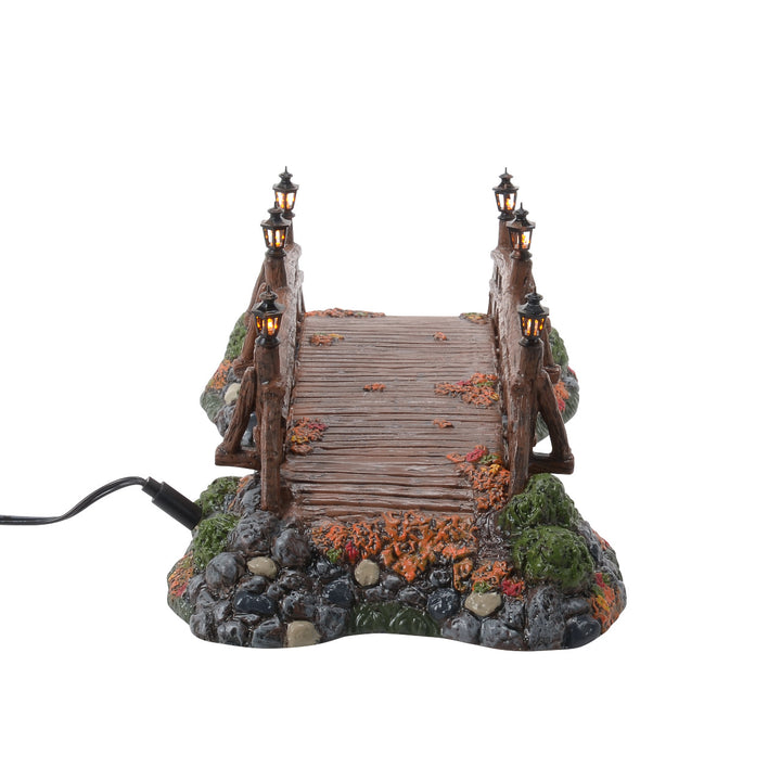 Department 56 Snow Village Halloween Accessory: Sleepy Hollow Bridge sparkle-castle