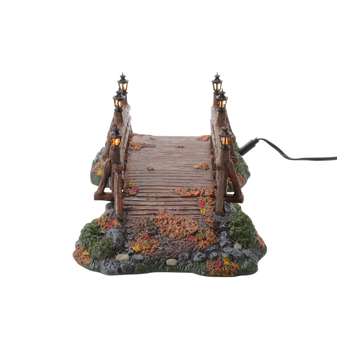Department 56 Snow Village Halloween Accessory: Sleepy Hollow Bridge sparkle-castle
